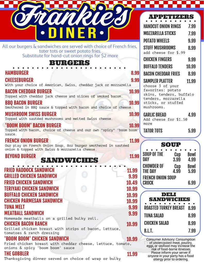 Frankie's Diner - Milford, NH menu_pic