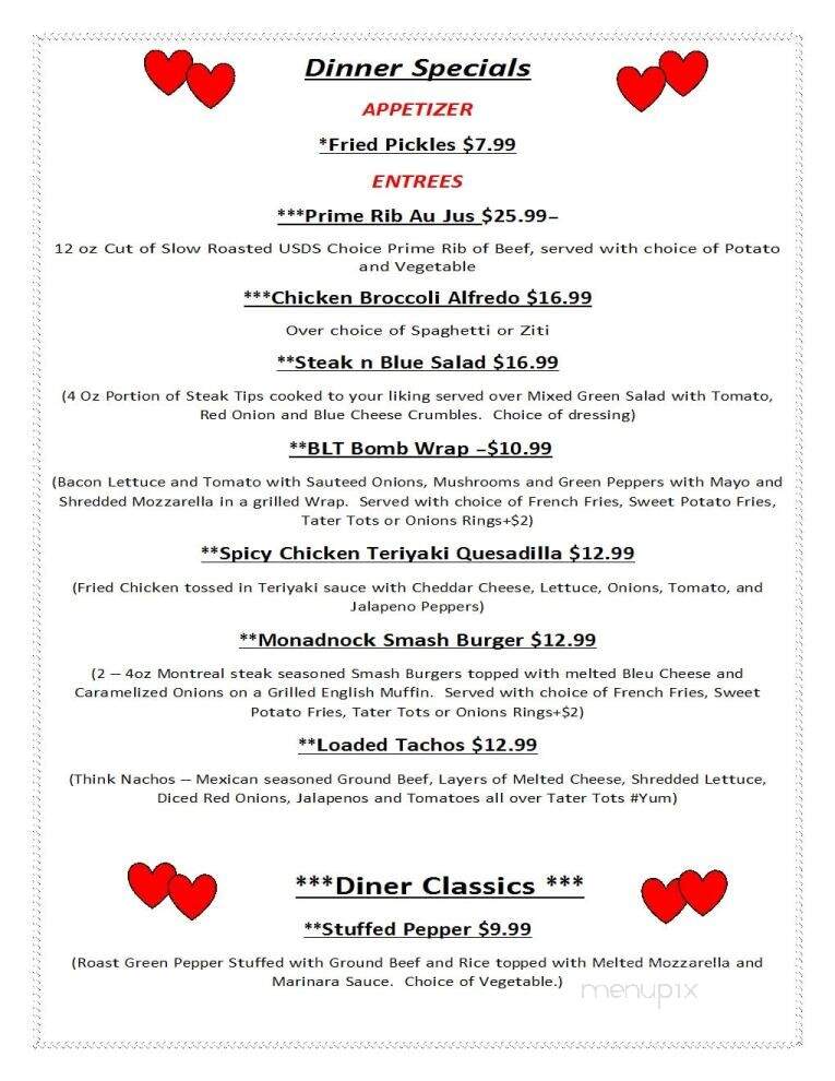 Frankie's Diner - Milford, NH menu_pic