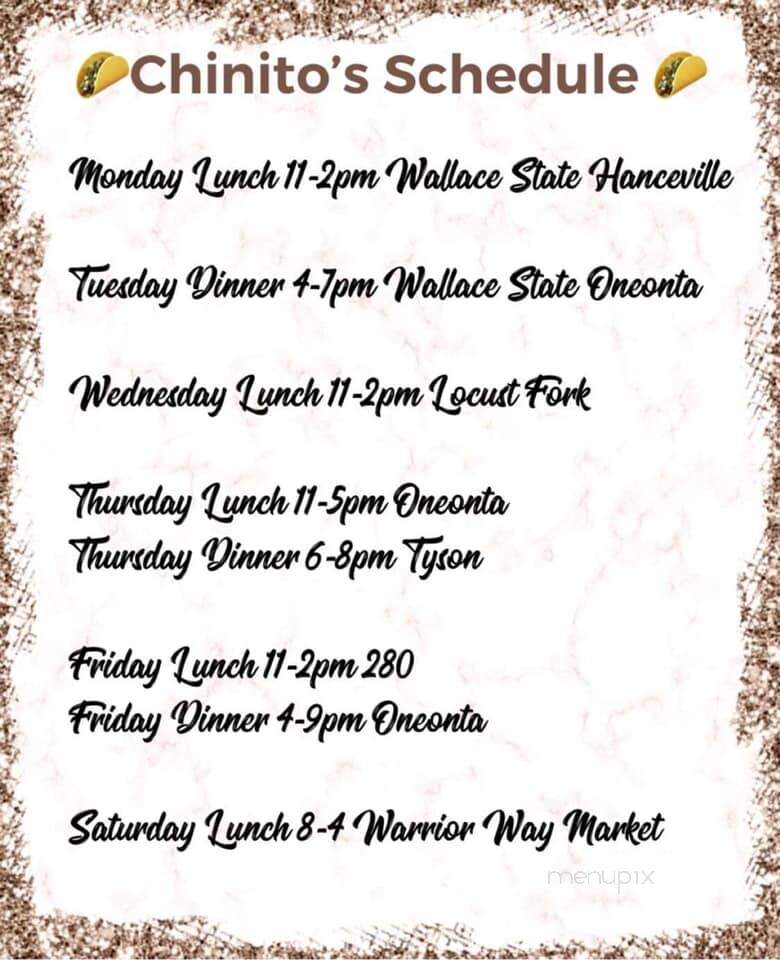 Chinitos Food Truck - Oneonta, AL menu_pic