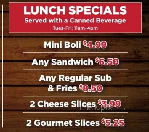 Sophia's Pizzeria - New Cumberland, PA menu_pic