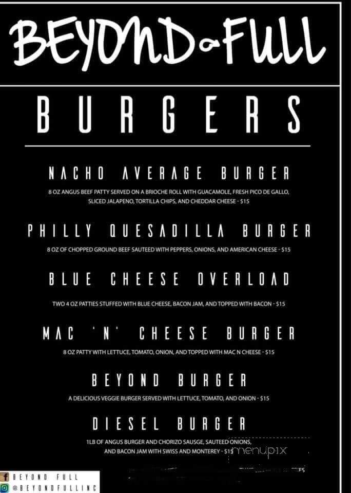 Beyond Full - Hopedale, MA menu_pic