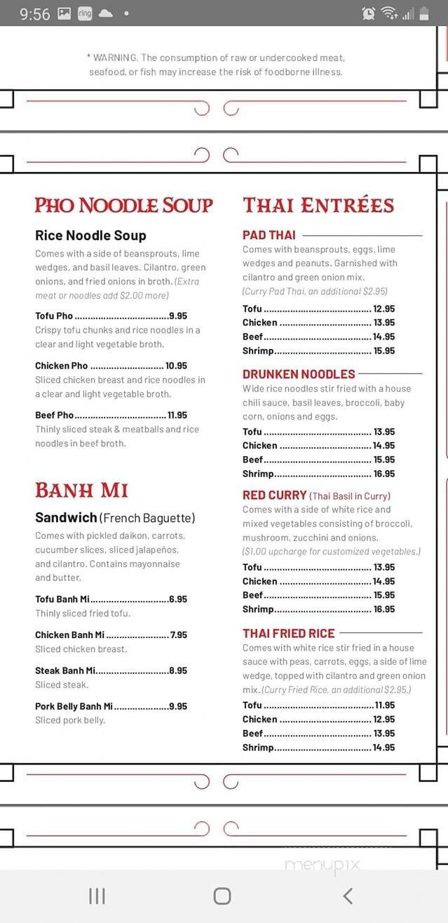 Tokyo Hanoi Fusion - Concord, NC menu_pic