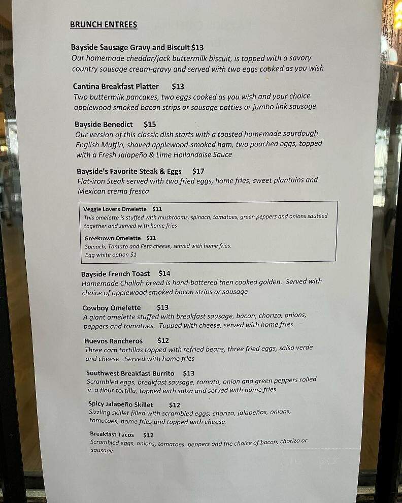 Bayside Cantina - Baltimore, MD menu_pic