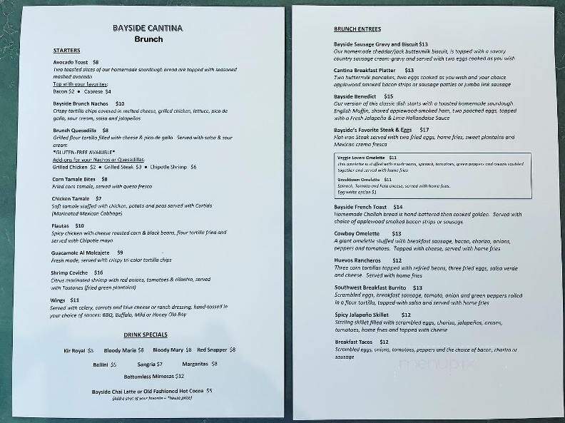 Bayside Cantina - Baltimore, MD menu_pic