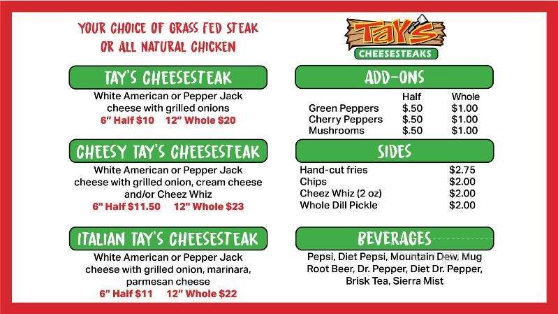 Tay's Cheesesteak - Kansas City, MO menu_pic