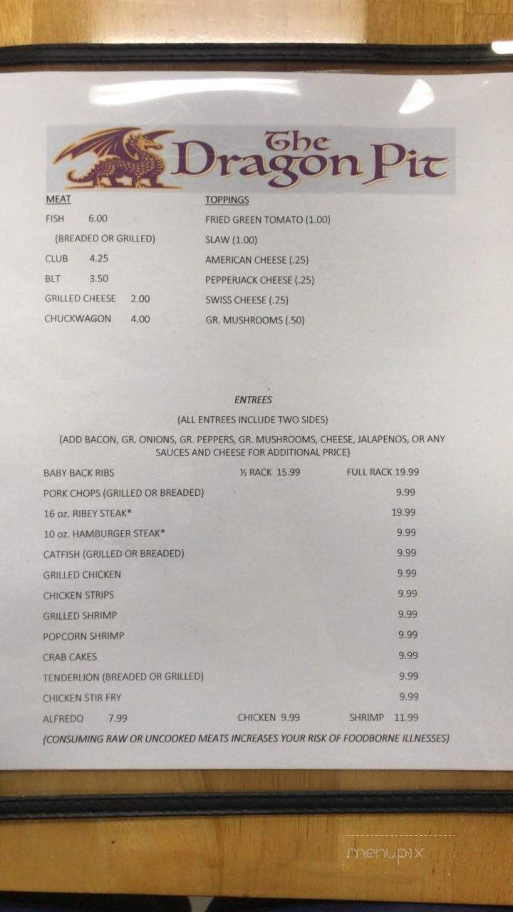 The Dragon Pit - Jamestown, TN menu_pic
