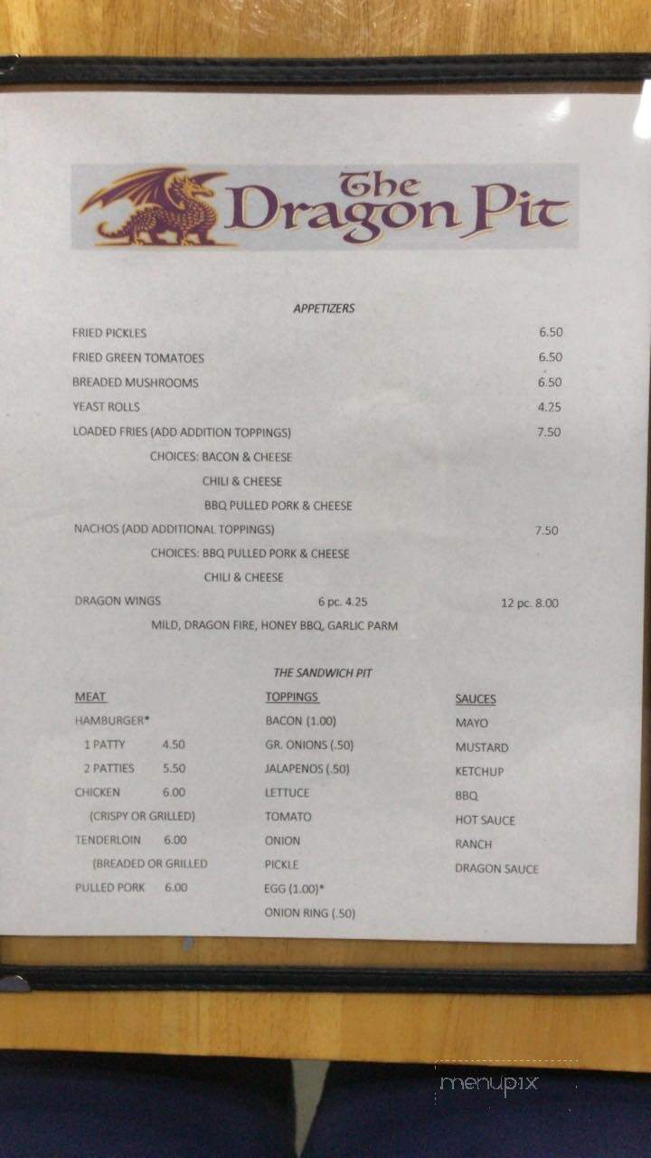 The Dragon Pit - Jamestown, TN menu_pic