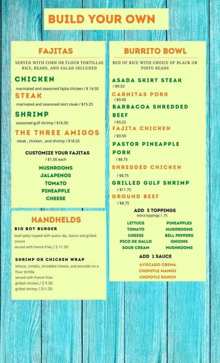 Coco's Mexican Grill - Raceland, LA menu_pic