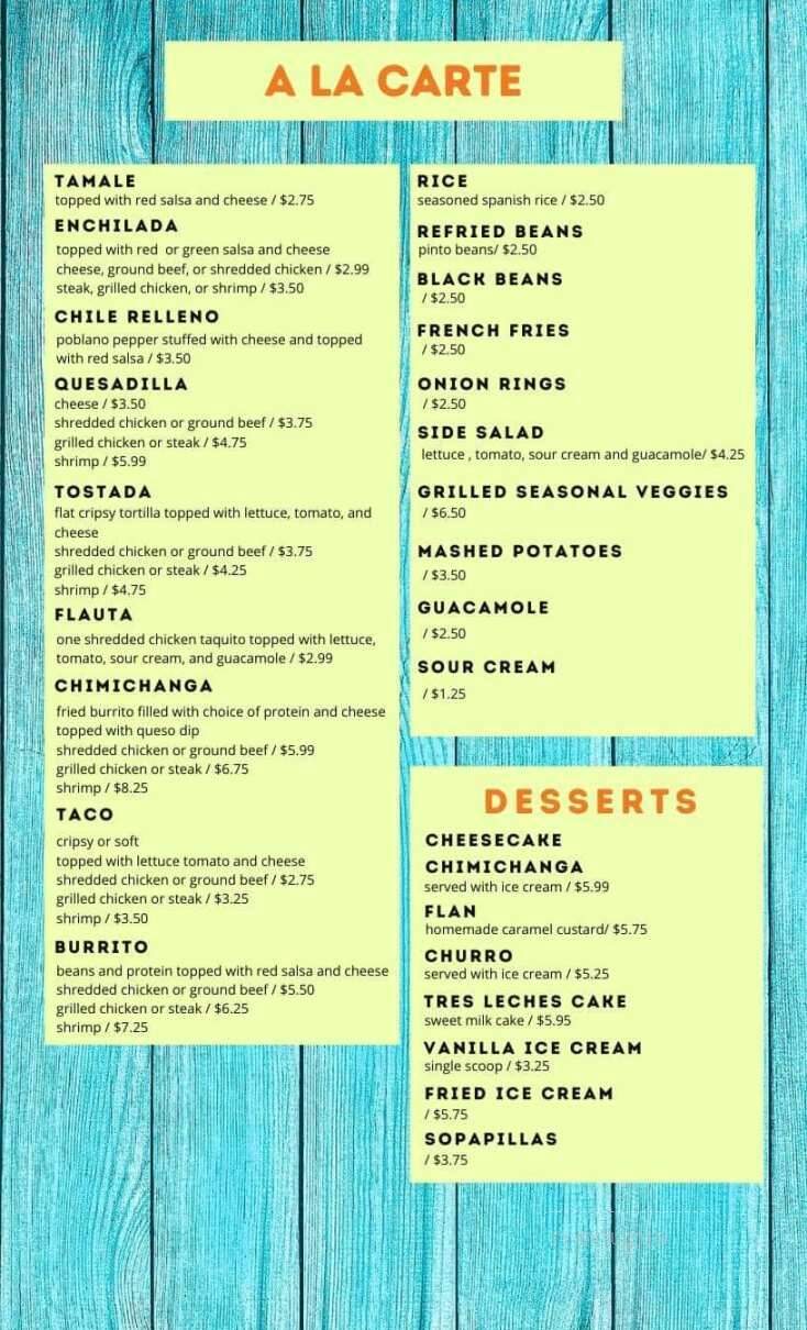 Coco's Mexican Grill - Raceland, LA menu_pic