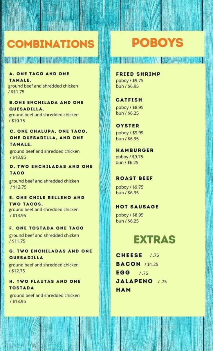 Coco's Mexican Grill - Raceland, LA menu_pic