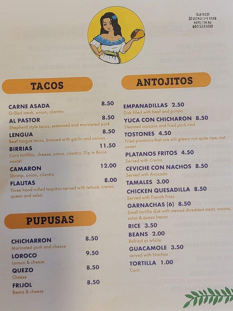 Que Rico - Trenton, NJ menu_pic