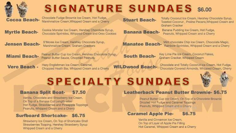 Beach House Ice Cream - Stuart, FL menu_pic