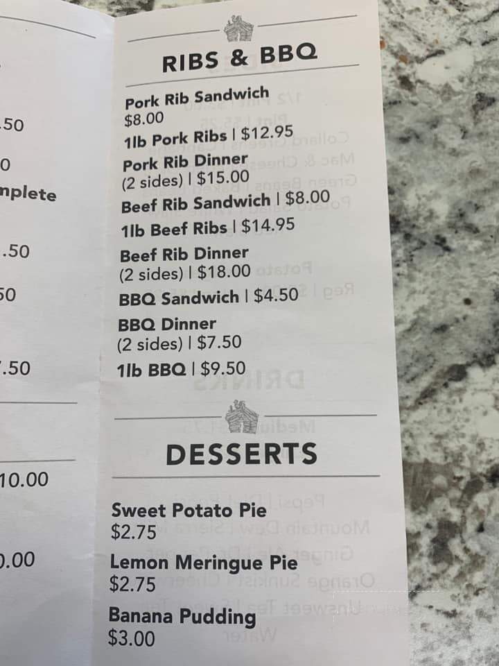 Frankies Chicken and Ribs - Cleveland, NC menu_pic