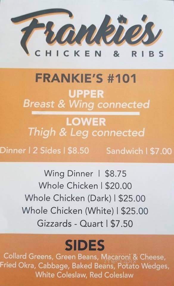 Frankies Chicken and Ribs - Cleveland, NC menu_pic