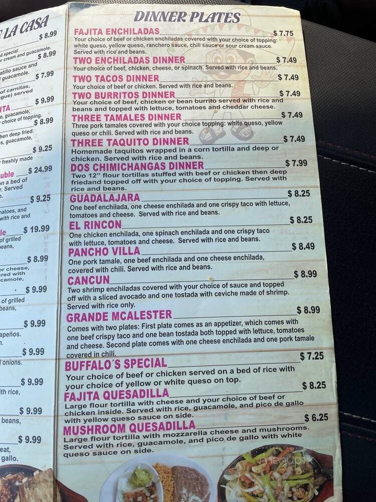 Los 3 Tarascos - McAlester, OK menu_pic