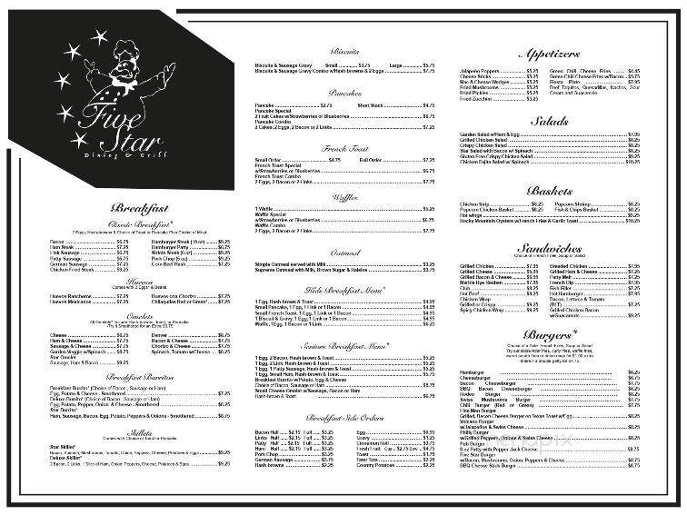 Five Star Dining - Akron, CO menu_pic