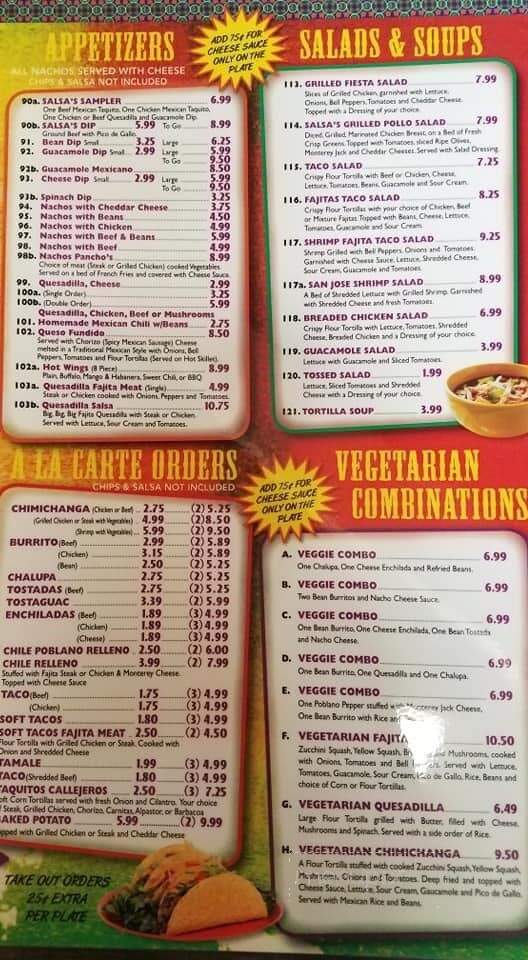 Salsa's Grill - Pearl, MS menu_pic