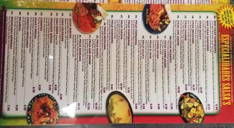 Salsa's Grill - Pearl, MS menu_pic
