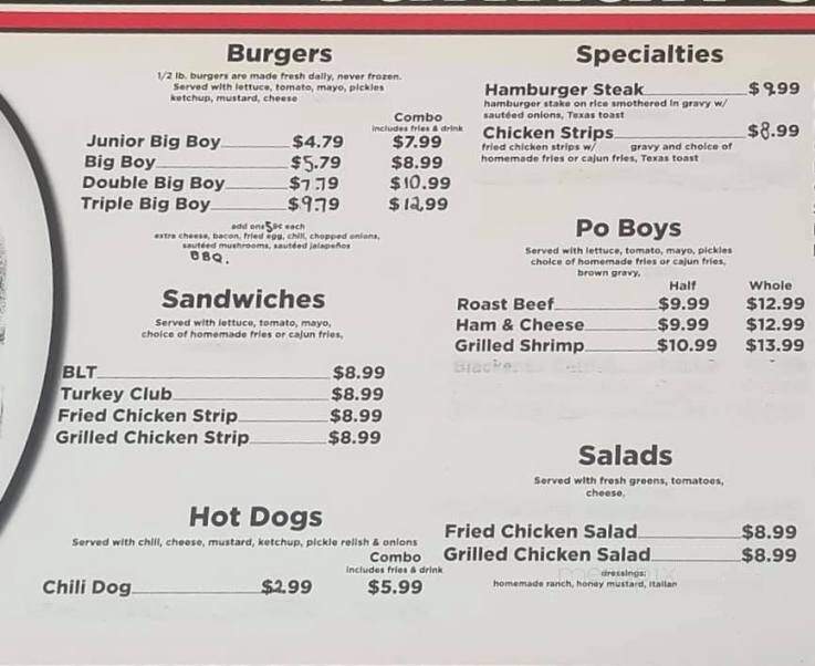 Vannah's Drive In - West Monroe, LA menu_pic
