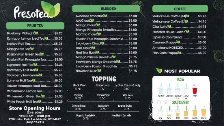 Presotea Utah - Midvale, UT menu_pic