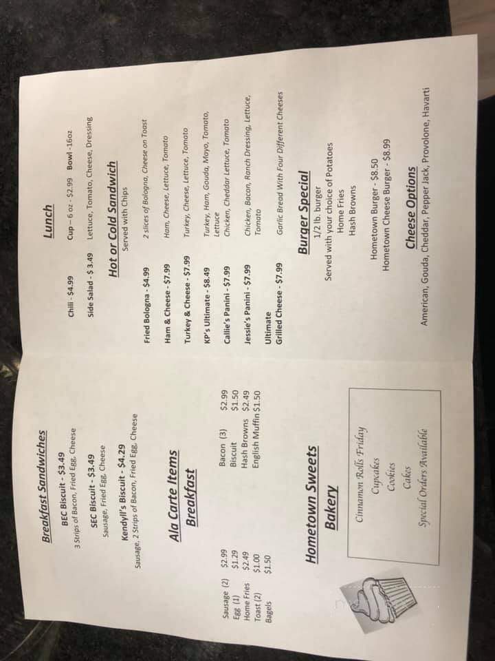 Hometown Cafe - House Springs, MO menu_pic