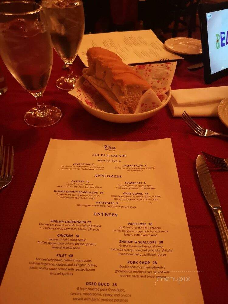 Cava Bistro - Metairie, LA menu_pic