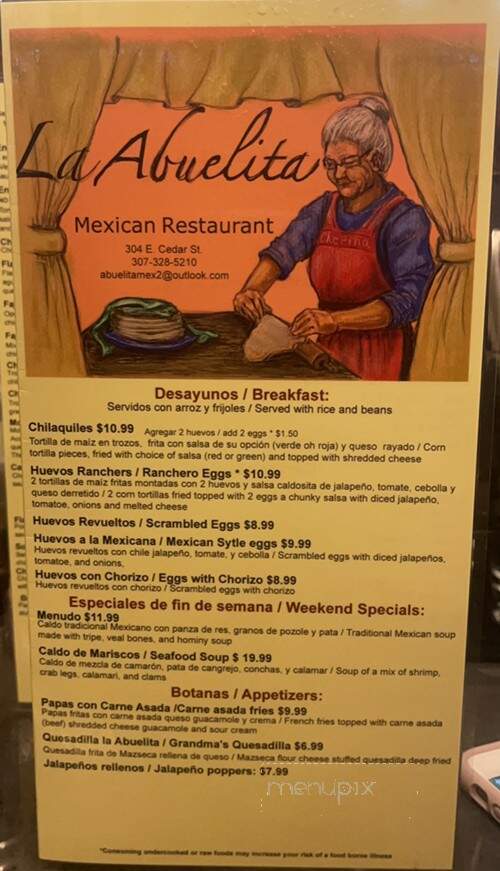 La Abuelita - Rawlins, WY menu_pic