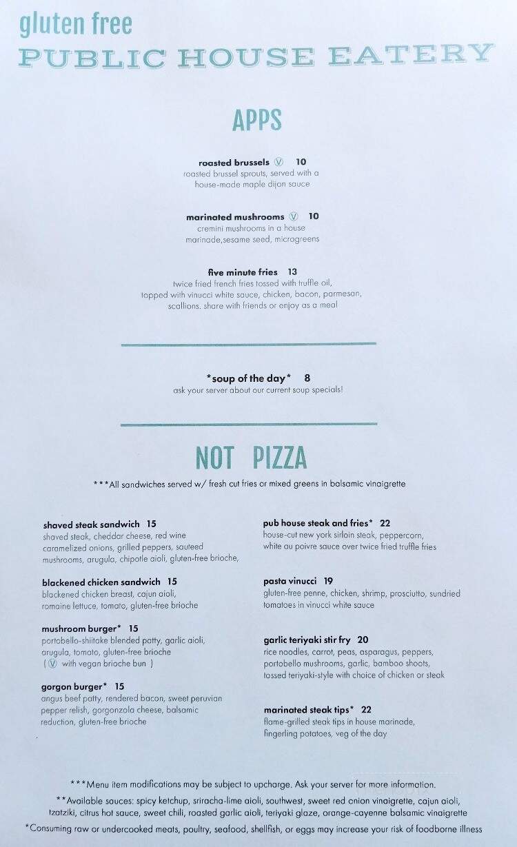 Public House Eatery - Gorham, NH menu_pic