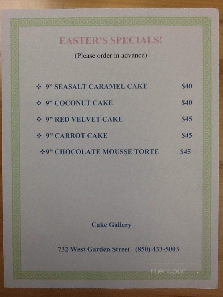 Cake Gallery - Pensacola, FL menu_pic