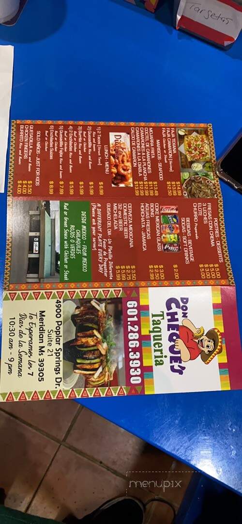 Don Cheques Taqueria - Meridian, MS menu_pic