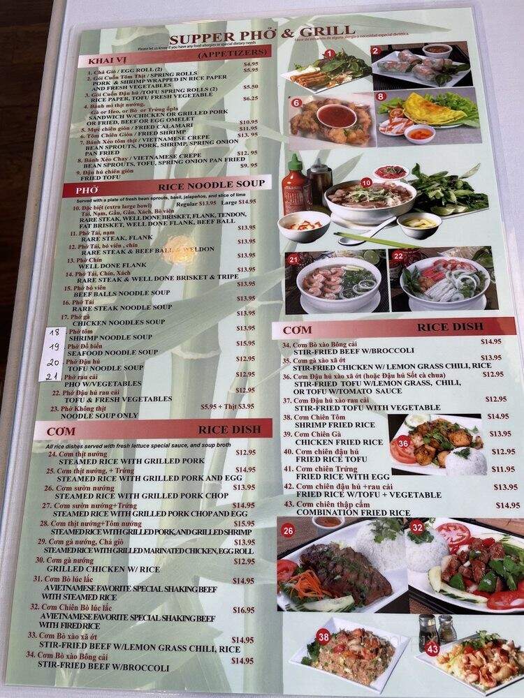 Super Pho & Grill - Chattanooga, TN menu_pic