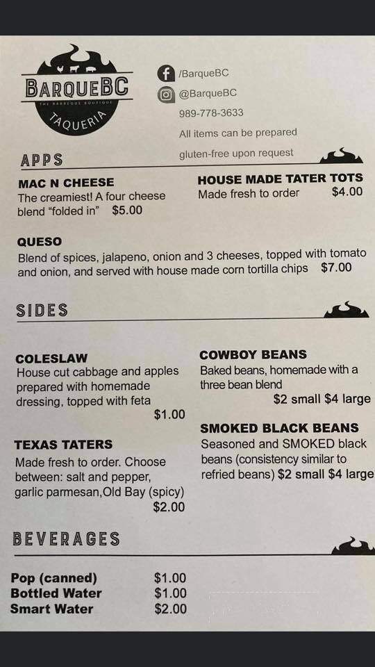 Barquebc - Bay City, MI menu_pic
