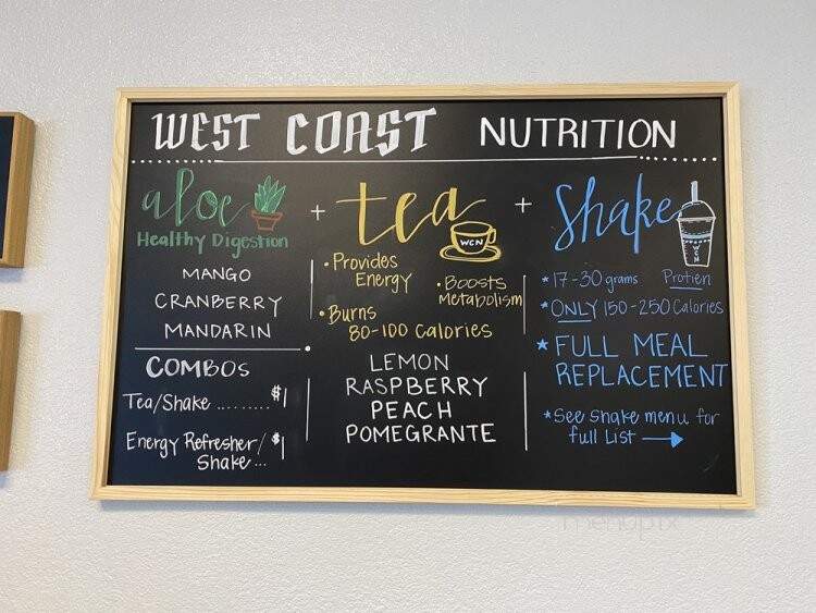 West Coast Nutrition - Fairfield, CA menu_pic