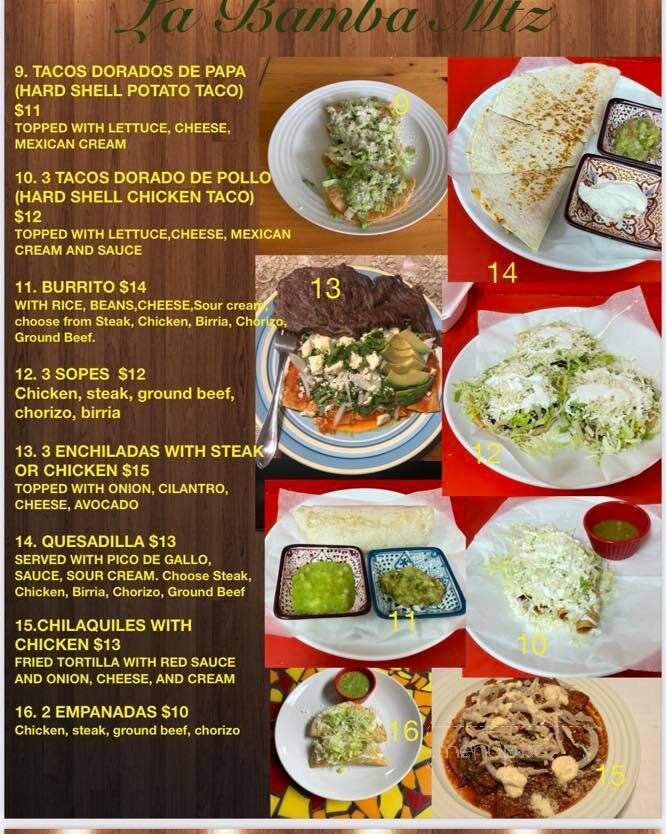 La Bamba - Canastota, NY menu_pic