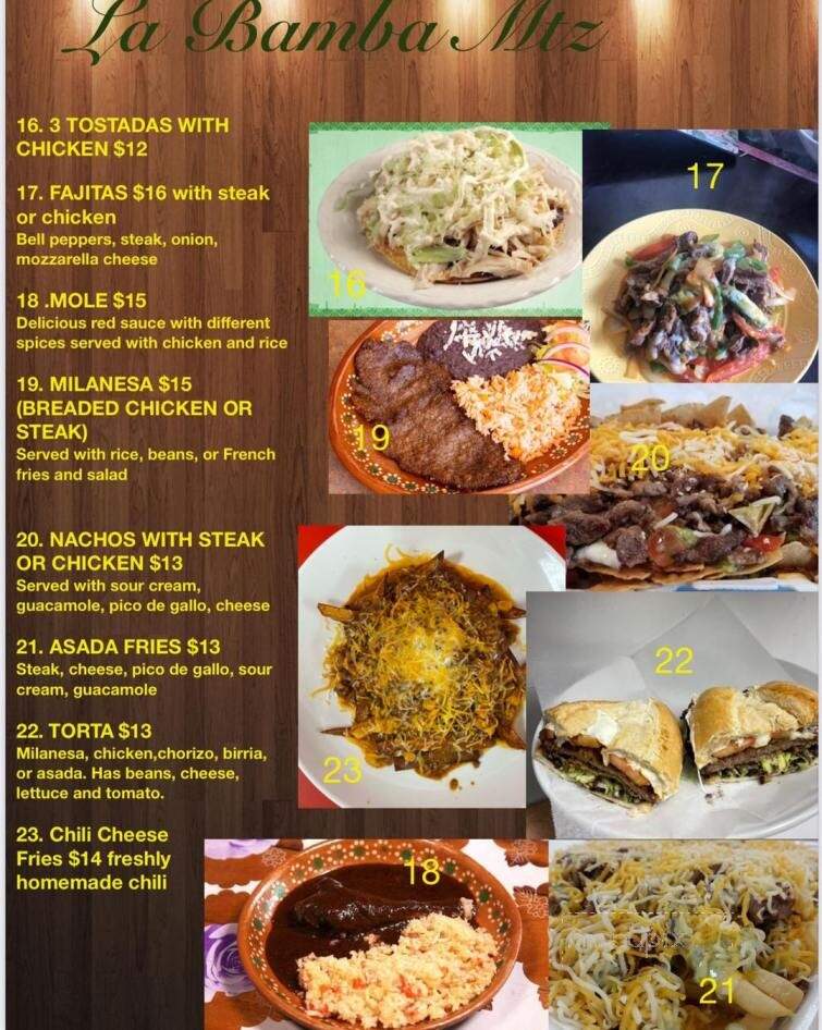 La Bamba - Canastota, NY menu_pic