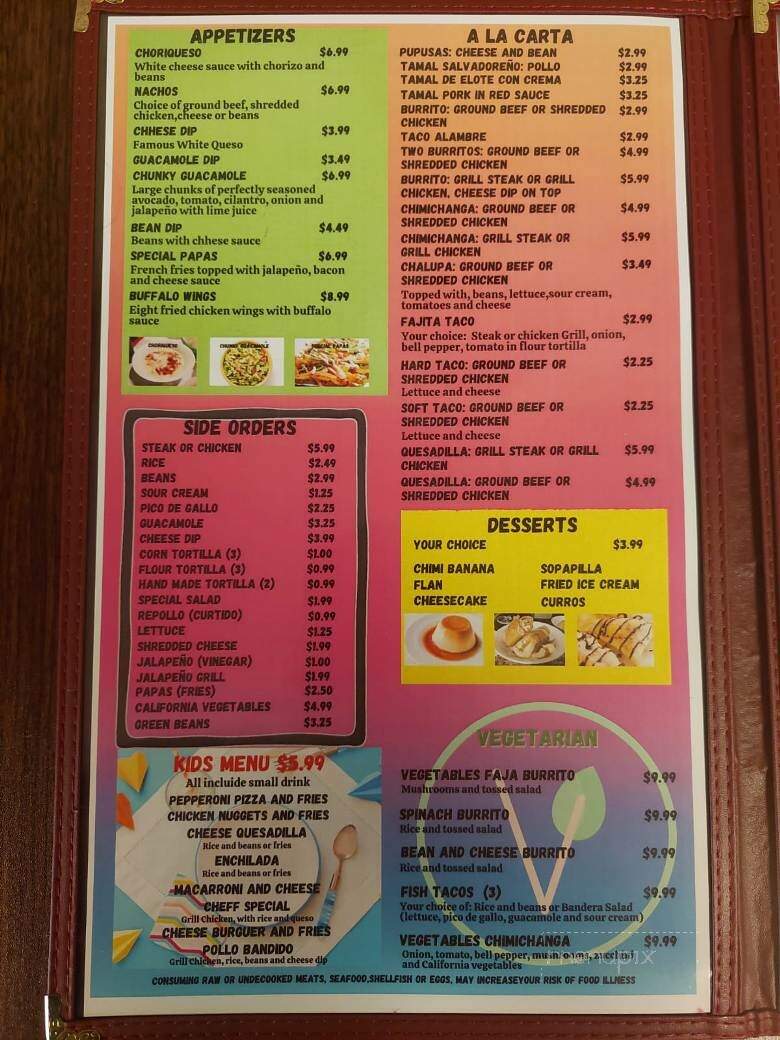 Pupuseria La Unica Y Restaurant Mexican - Radcliff, KY menu_pic