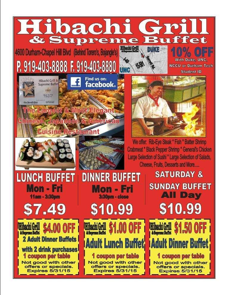 Hibachi Grill and Supreme Buffet - Durham, NC menu_pic