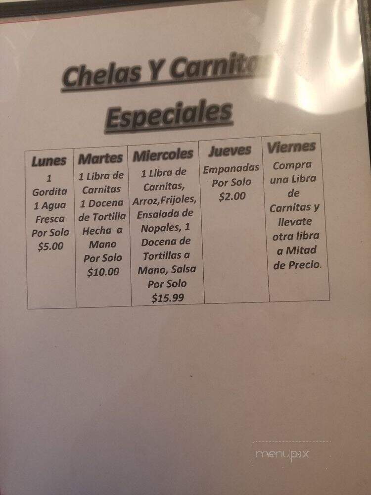 Chelas Y Carnitas - Barstow, CA menu_pic
