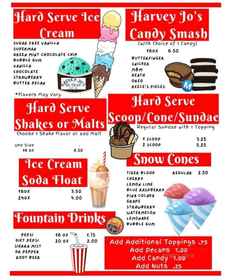 Jayder's Cove - Orrick, MO menu_pic