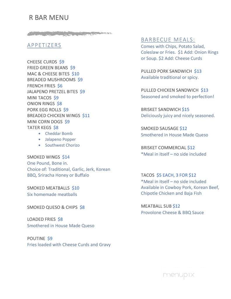 R Bar - Randolph, MN menu_pic