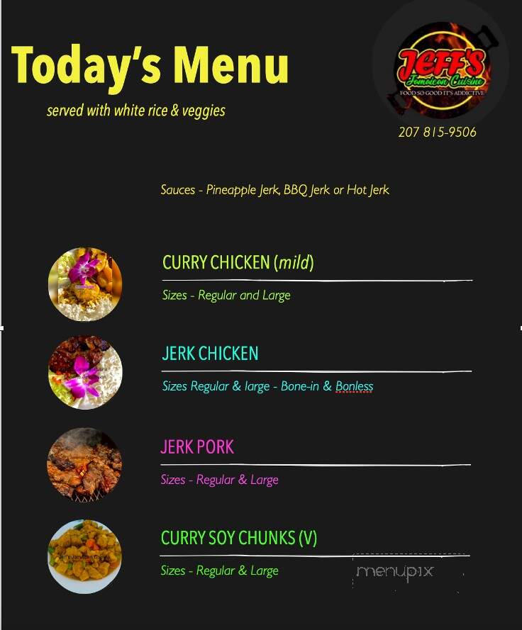 Jeff's Jamaican Cuisine - Lewiston, ME menu_pic