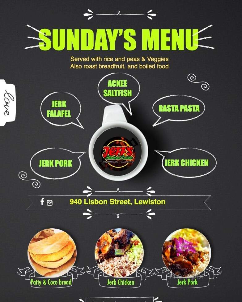 Jeff's Jamaican Cuisine - Lewiston, ME menu_pic
