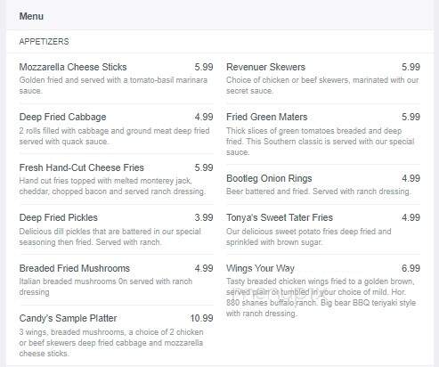 The Mason Jar - Sandusky, OH menu_pic