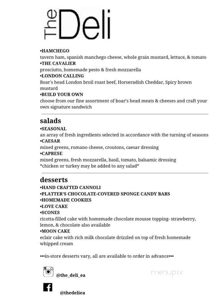 The Deli - East Aurora, NY menu_pic