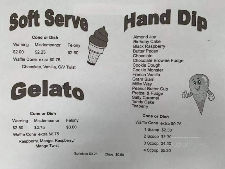 5-OH Creamery - Selinsgrove, PA menu_pic