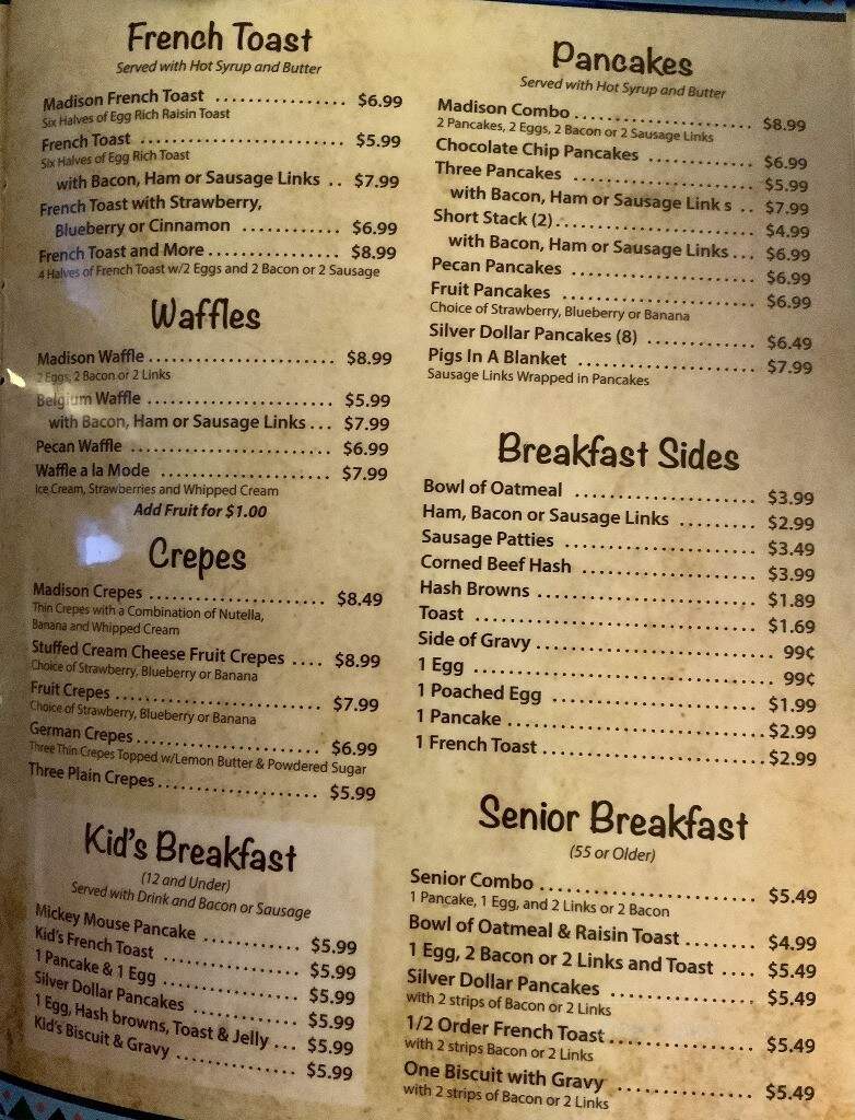 Madison Street Family Restaurant - Pontiac, IL menu_pic