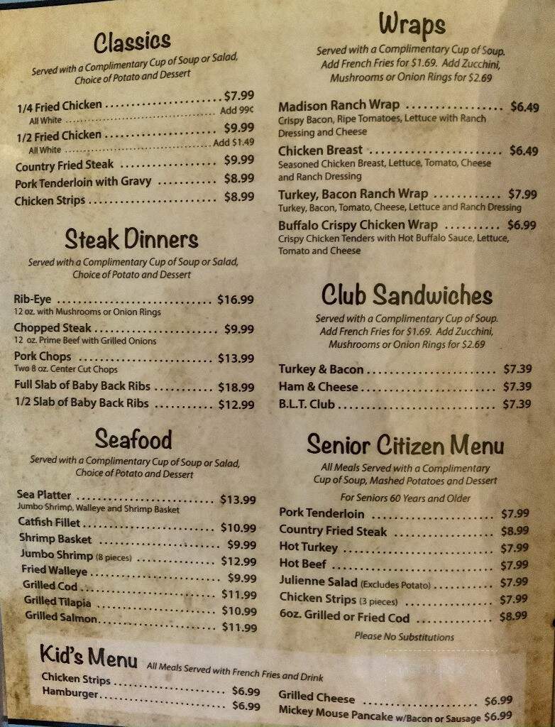 Madison Street Family Restaurant - Pontiac, IL menu_pic