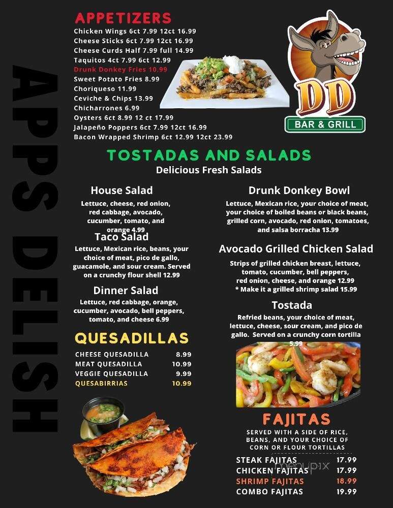 Drunk Donkey Bar & Grill - Reedley, CA menu_pic
