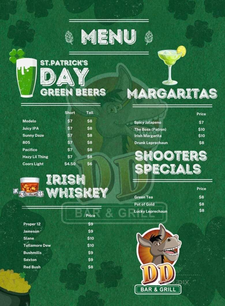 Drunk Donkey Bar & Grill - Reedley, CA menu_pic