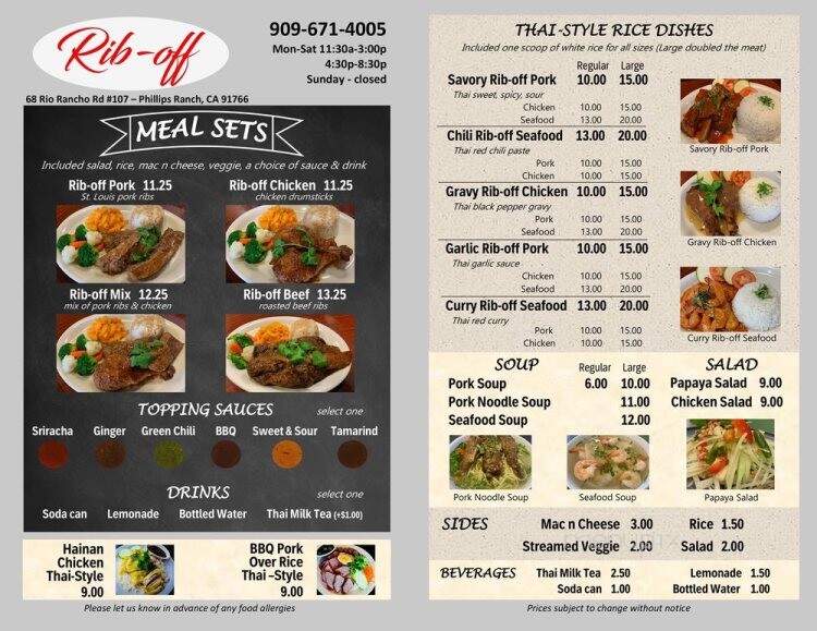 Rib-off - Pomona, CA menu_pic